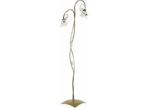 4251334610748 - Licht-erlebnisse - Wohnzimmer Standleuchte kokarda in Gold 2-flmg - Gold