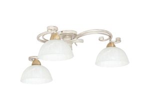 4251334611448 - Licht-erlebnisse - Deckenlampe aurora white Ø78cm 3-flmg - Shabby Weiß Weiß Messing