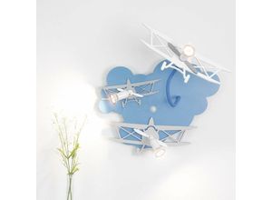 4251334621591 - Licht-erlebnisse - Kinderleuchte plane in Blau 3-flmg Wandlampe - Blau