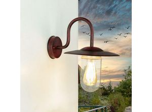 4251334689683 - Licht-erlebnisse - Maritime Außenwandleuchte Vintage IP44 in Rost Antik - Schwarz Rot Antik