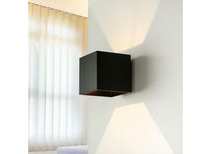 4251334691495 - Licht-erlebnisse - Quadratische Bauhaus Wandlampe geo - Schwarz