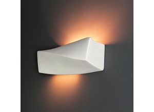 4251334693093 - Licht-erlebnisse - Wandleuchte E27 Weiß Gips Wandlampe - Weiß