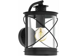 4251334722021 - Licht-erlebnisse - Wandlampe außen IP44 E27 Schwarz Metall Maritim Außenwandlampe Terrasse Hof - Schwarz transparent