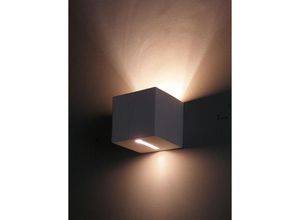 4251334733157 - Licht-erlebnisse - Wandlampe Gips klein b 12 cm bemalbar E27 Up Down Lampe Wandleuchte Flur Treppe