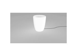 4251334750024 - Licht-erlebnisse - Blumentopf beleuchtet mit Kabel Stecker ø 35 cm Weiß E27 Außenleuchte Dekolicht Pflanzkübel Topf Outdoor - Weiß