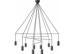 4251334750130 - Licht-erlebnisse - Verstrebte Hängelampe imbria in Schwarz Ø120cm 10-flmg - Schwarz