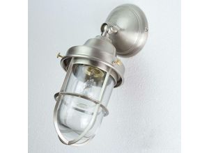 4251334750826 - Licht-erlebnisse - Wandlampe Außen aus Messing in Chrom Maritim - Silber satiniert