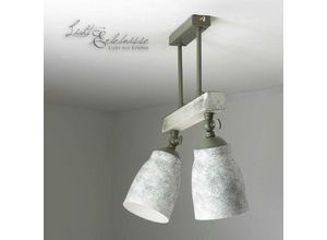 4251334751021 - Licht-erlebnisse - Vintage Deckenlampe drehbar in Shabby Weiß Taupe agap - Shabby Weiß Taupe (Bilder zeigen Tag- und Nachtaufnahmen)