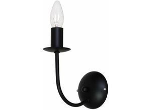 4251334754510 - Wandlampe Schwarz Metall Rustikal E14 Wandleuchte innen Flur Wohnzimmer - Schwarz