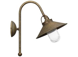 4251334785767 - Licht-erlebnisse - Wand Außenlampe aus Messing in Antik Bronze - Bronze Antik matt Klar