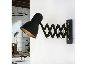 4251334798095 - Licht-erlebnisse - Retro Wandleuchte harmony mit Schalter ausziehbar - Schwarz