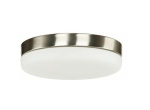 4251334798224 - Licht-erlebnisse - Badlampe Decke in Nickel Metall Glas rund flach - Nickel (matt) Weiß