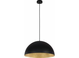 4251334802471 - Licht-erlebnisse - Hängeleuchte ø 50 cm E27 Schwarz Metall Modern Pendelleuchte - Schwarz Gold