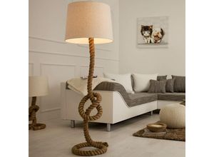 4251334810254 - Licht-erlebnisse - Stehlampe Wohnzimmer 160 cm Tau Leinen dekorativ E27 Stehleuchte - Natur Creme