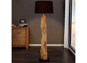 4251334810711 - Licht-erlebnisse - Stehlampe E27 175 cm Schwarz Natur Holz Modern Stehleuchte - Natur Schwarz