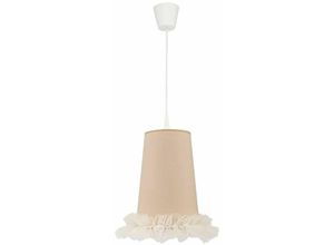 4251334830412 - Licht-erlebnisse - Pendelleuchte E27 Beige Weiß Hängelampe - Weiß Cappuccino