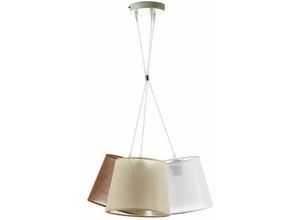 4251334831358 - Licht-erlebnisse - Hängeleuchte E27 ø 72 cm Braun Silber Metall Modern Pendelleuchte - Braun Beige Weiß Silber