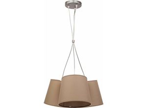 4251334831372 - Pendelleuchte Beige E27 Metall Modern Hängelampe - Silber Cappuccino