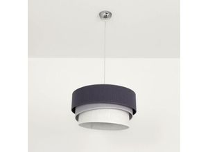 4251334831570 - Licht-erlebnisse - Graue Pendelleuchte Stoff Schirm Ø45cm modernes Design - Silber Grau