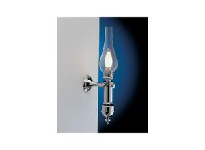 4251334838708 - Licht-erlebnisse - Wandlampe Messing Glas in Chrom E14 Jugendstil Treppe Flur Bad - Verchromt Transparent