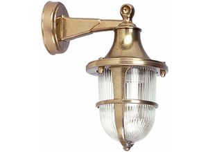 4251334845775 - Licht-erlebnisse - Wandlampe außen Messing Maritim IP64 dekorativ Haus Hof Garten Laterne - Messing Klar Transparent 4251334845775 - Licht-erlebnisse - Wandlampe außen Messing Maritim IP64 dekorativ Haus Hof Garten Laterne - Messing Klar Transparent
