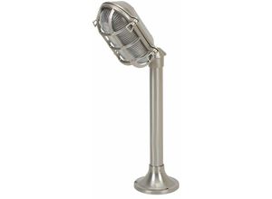 4251334846987 - Licht-erlebnisse - Gartenlampe Messing H62cm in Nickel Weg Terrasse - Nickel matt Klar Transparent