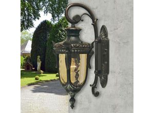 4251334849544 - Licht-erlebnisse - Wandlaterne außen Braun Metall Vintage Rustikal opulent E27 IP44 - Bronze Antik Creme 4251334849544 - Licht-erlebnisse - Wandlaterne außen Braun Metall Vintage Rustikal opulent E27 IP44 - Bronze Antik Creme