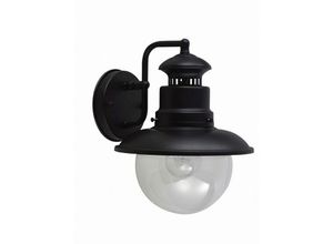 4251334849964 - Licht-erlebnisse - Wandlampe außen E27 IP44 Schwarz Haus Garten Aluminium Maritim Außenlampe Wand - Schwarz