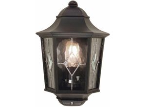 4251334852384 - Licht-erlebnisse - Außenlampe Wand E27 IP43 Schwarz Hof Haus Glas Metall Rustikal Wandlampe außen - Schwarz