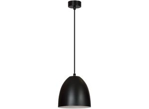 4251334857327 - Licht-erlebnisse - Pendelleuchte E27 Schwarz Metall Retro Hängelampe Esstisch Esszimmer - Schwarz Weiß