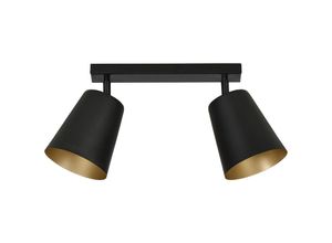 4251334858300 - Licht-erlebnisse - Deckenlampe verstellbar Retro Schwarz Gold 2-flammig - Schwarz Gold