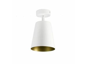 4251334858331 - Licht-erlebnisse - Spot Lampe Decke Retro Design in Weiß Gold E27 Metall - Weiß Gold