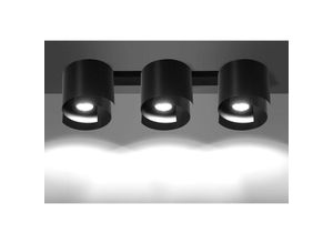 4251334859291 - Licht-erlebnisse - Deckenleuchte Metall 2-flammig 62 cm lang Schwarz GU10 Deckenlampe - Schwarz