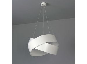 4251334859956 - Licht-erlebnisse - Pendelleuchte Weiß Modern Design Metall E27 Hängelampe Esstisch Wohnzimmer - Weiß Chrom