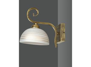 4251334860235 - Licht-erlebnisse - Wandleuchte E27 Weiß Glas Metall Klassisch Wandlampe - Gold Antik Weiß Gold