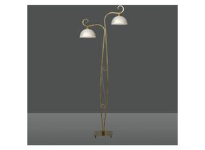 4251334860266 - Licht-erlebnisse - Stehleuchte Wohnzimmer in Gold 2 flammig 160 cm Stehlampe - Gold Antik Weiß Gold