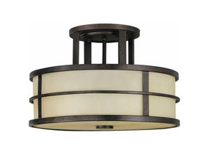 4251334874300 - Licht-erlebnisse - Deckenlampe Creme Bronze Glas Metall ø 343 cm dekorativ blendarm E27 Deckenleuchte Wohnzimmer - Bronze Antik Creme