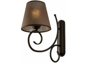 4251334890157 - Licht-erlebnisse - Wandleuchte E27 Braun Stoff Metall Rustikal Wandlampe - Braun