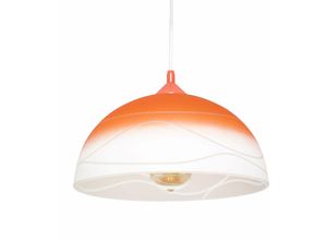 4251334890355 - Licht-erlebnisse - Retro Pendelleuchte Küche Esstisch Weiß Orange Glas 30 cm rund - Orange Weiß