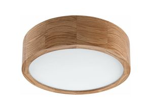 4251334891185 - Licht-erlebnisse - led Deckenleuchte rund 27 cm Holz Glas blendarm Schlafzimmer Wohnzimmer - Eiche