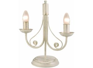4251334894759 - Licht-erlebnisse - Tischleuchte Weiß Shabby Chick 36 cm E14 Kerzenhalter Design - Shabby Weiß Antik 4251334894759 - Licht-erlebnisse - Tischleuchte Weiß Shabby Chick 36 cm E14 Kerzenhalter Design - Shabby Weiß Antik