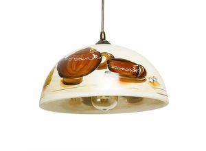 4251334894995 - Licht-erlebnisse - Hängeleuchte E27 ø 30 cm Glas Pendelleuchte Küche Küchenlampe - Braun Orange (Tee)