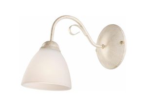 4251334895466 - Wandlampe Weiß Shabby Chic Glas Metall E27 Wohnzimmer - Shabby Weiß Weiß