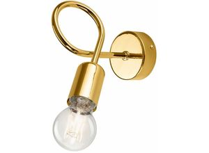 4251334895909 - Licht-erlebnisse - Wandlampe E27 Gold Metall Modern Wandleuchte - Gold