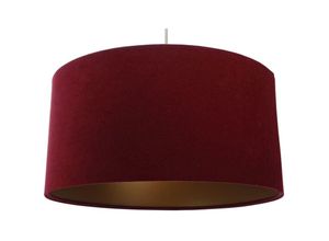 4251334898184 - Licht-erlebnisse - Hängelampe E27 Rot Gold Stoff Metall Retro Hängeleuchte - Weiß Bordeaux Rot Gold