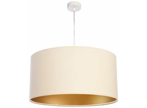 4251334898351 - Licht-erlebnisse - Retro Hängeleuchte runde Lampe für Esstisch Creme Gold - Weiß Creme Gold