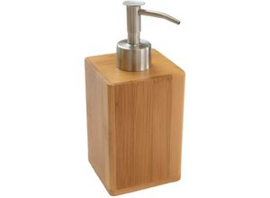 4251345904423 - Seifenspender Bambus 200ml Volumen Pumpspender Seifendosierer nachfüllbar - Braun