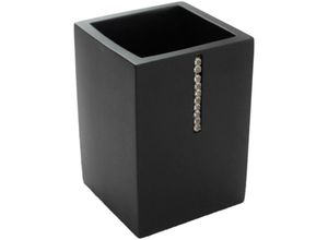 4251345904560 - Bagnoxx - Zahnputzbecher Schwarz Schwarz 7 x 7 x 10cm Zahnbürstenbehälter Aufbewahrung für Zahnpasta - Schwarz