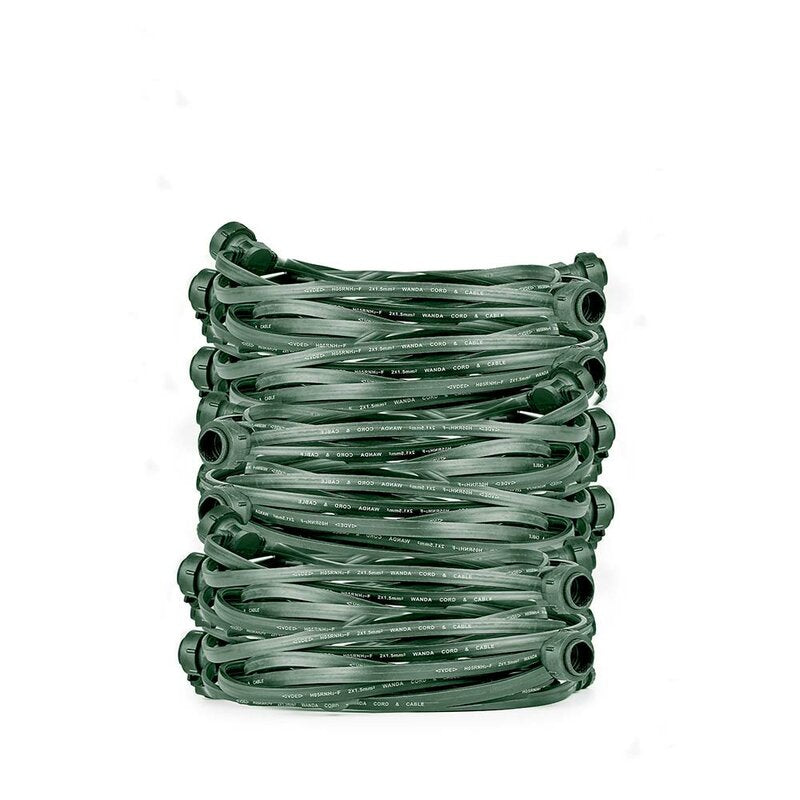 4251351805592 - Stacheliges Kabel 30m Grün - 30x E27 Fassungen - IP65 - Verlängerbar