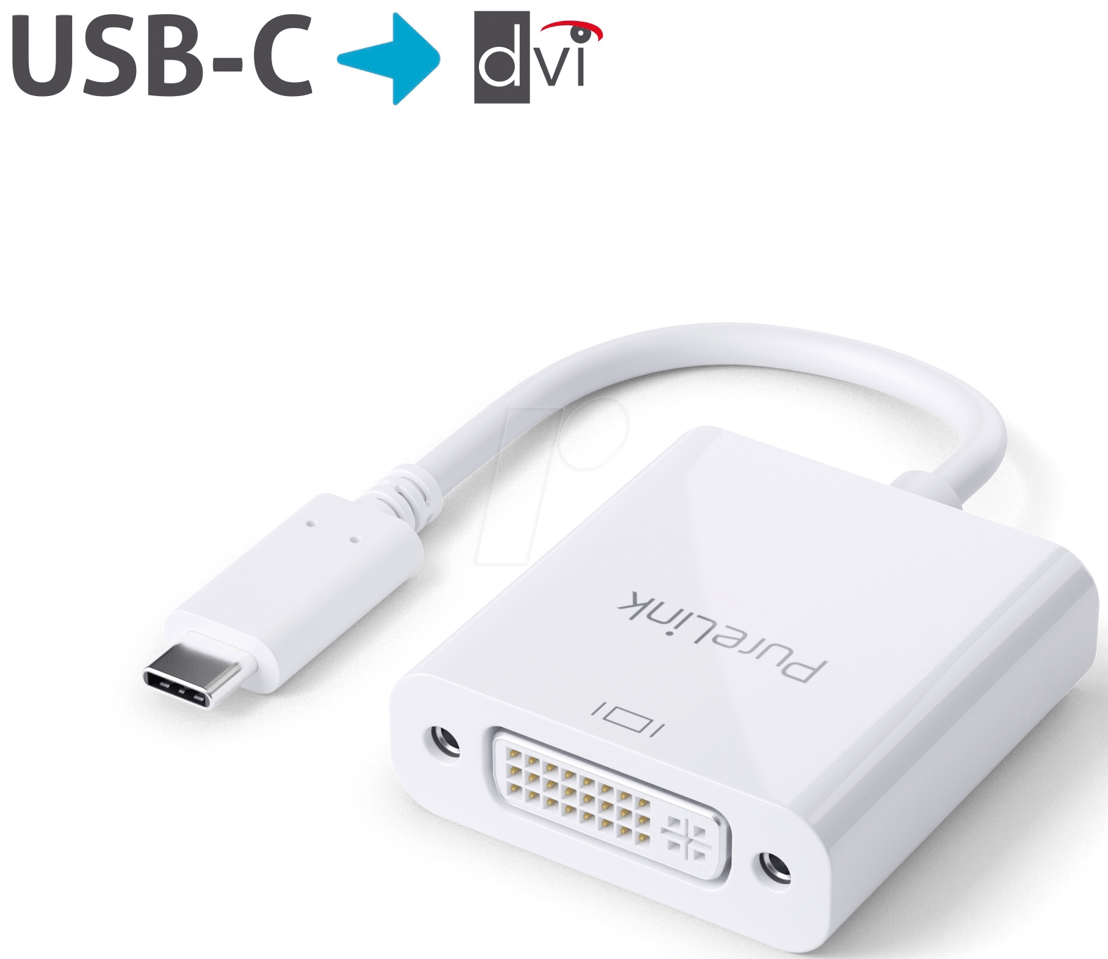 4251364709368 - Usb-c auf dvi Adapter - 1080p - iSerie 010m weiß (IS190) - Purelink